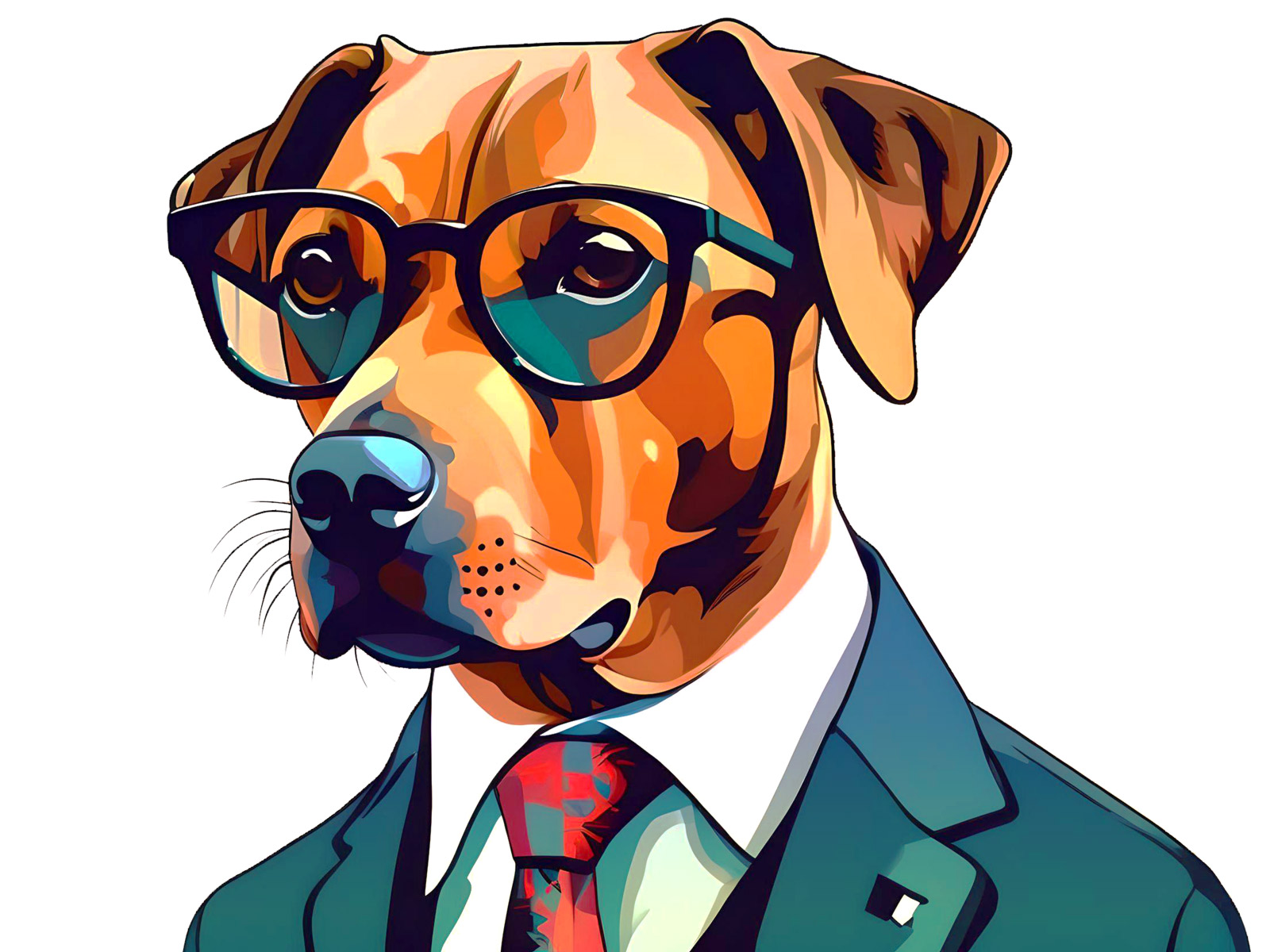 Business dog is serious about getting client testimonials
