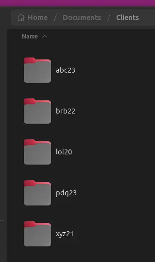 Using client account ids in folder names